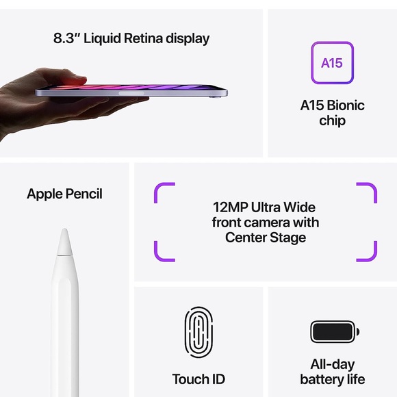 iPad Mini Purple 64GB cellular - Picture 5 of 6